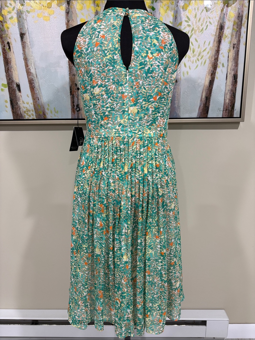 Adrianna Papell Multi Floral Halter Midi Dress - Size: 10 - Picture 6 of 13